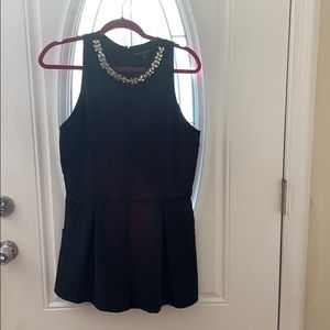 Black Romper with Rhinestones